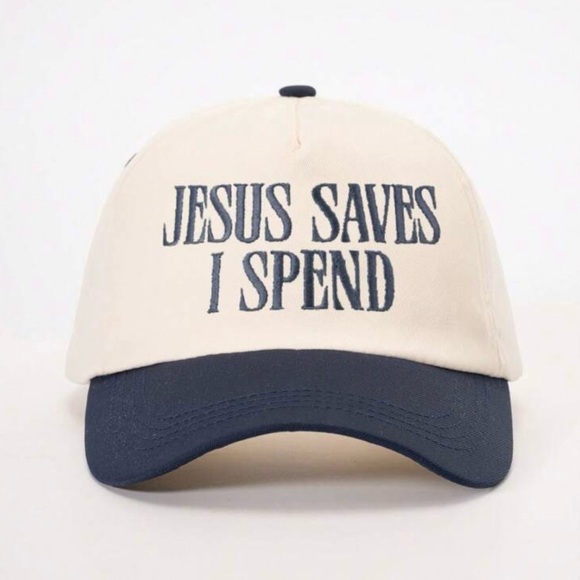 Funny Christian Baseball Hat, Navy and White - Picture 1 of 1